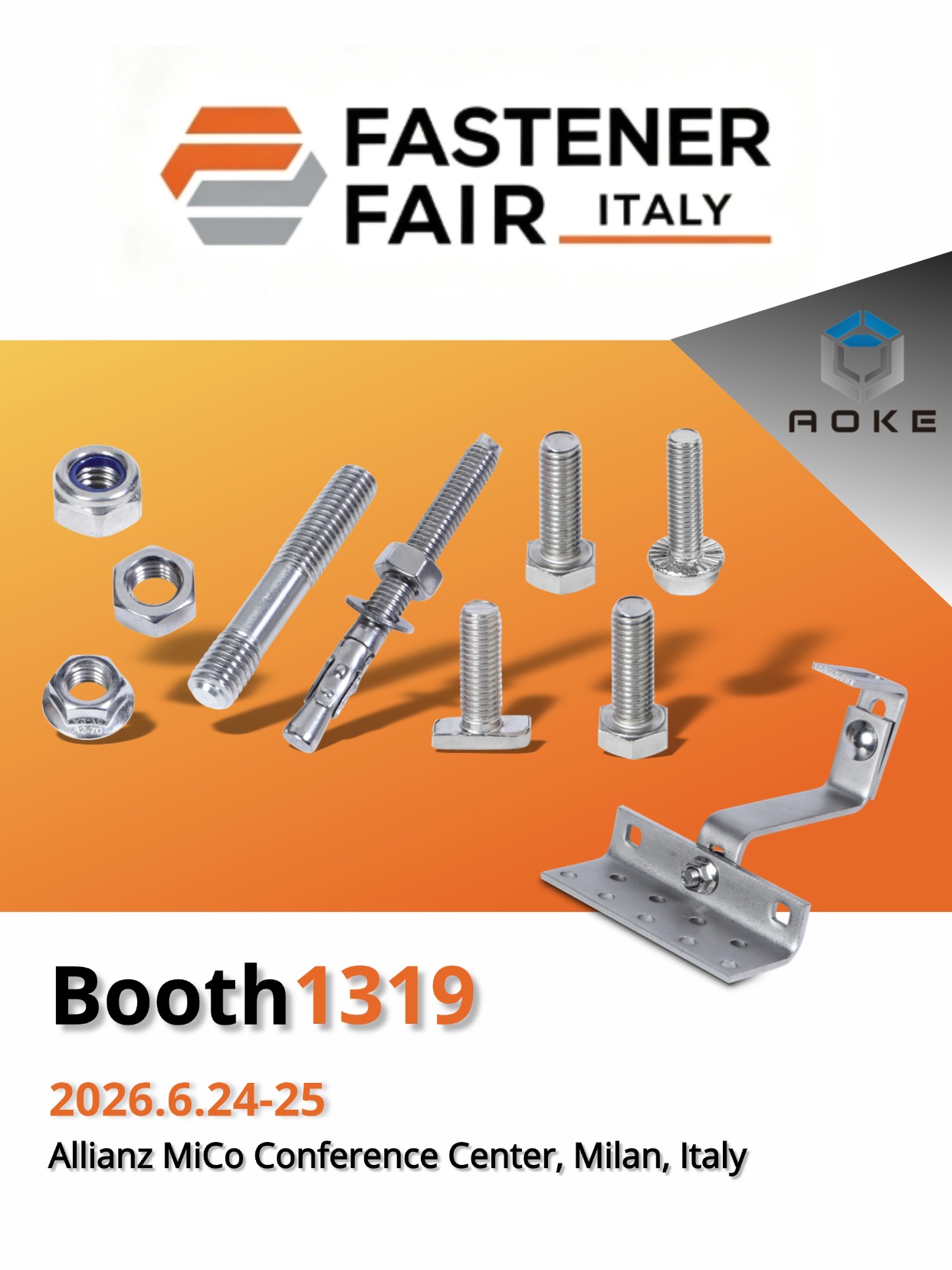 Встречайте Jiaxing AOKE на выставке Fastener Fair Italy 2026